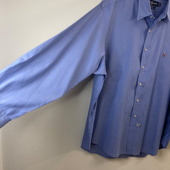 Ralph Lauren Oxford Shirt Mens Blue Long Sleeve 100% Cotton Button Down - Picture 6 of 15